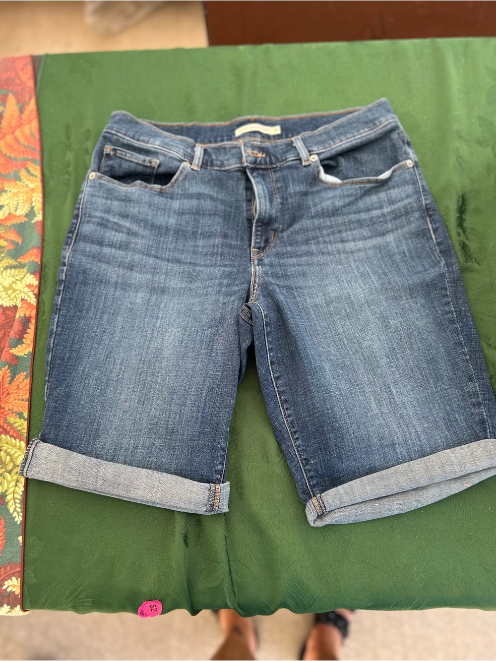 Levi's Blue Roll-Cuff Denim Bermuda Shorts